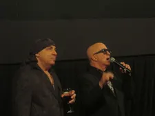 Paul Shaffer with Steven Van Zandt, introducing the evening
